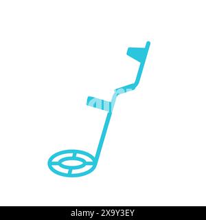 Treasure Detector, Metal detector, Isolated on white background, From blue icon set Stock Vector