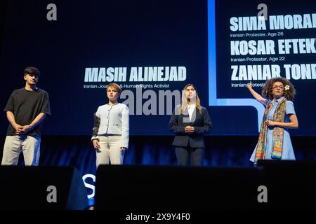 Oslo 20240603. Masih Alinejad (left), the Iranian journalist and ...