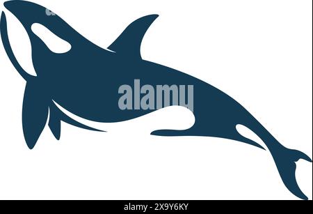 Orca whale icon logo design template Stock Vector