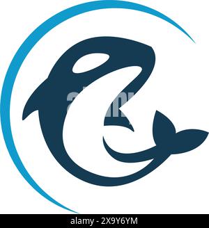 Orca whale icon logo design template Stock Vector