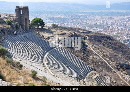 Hellenistic Theatre, Pergamon or Pergamum,  Bergama, Izmir Province, Turkey Stock Photo