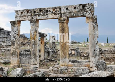 Colonnade Street, Hierapolis Ancient Hellenistic Greek City, Pamukkale, Denizli Province, Turkey Stock Photo