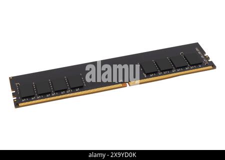 RAM memory. Chip close up. RAM macro shot. Computer circuit isolated on a white background. Operative memory for notebook or laptop computer isolated. Stock Photo