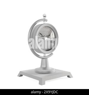 A 3D illustration of a compact fan on a white backdrop Stock Photo