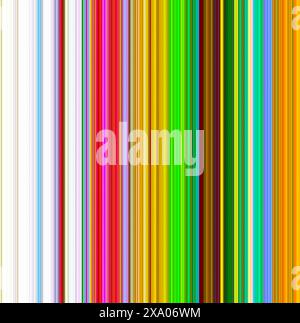 An abstract vertical striped pattern in vibrant purple, orange, green, and yellow hues Stock Photo