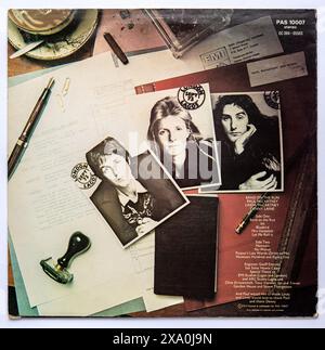 Back cover of Band on the Run, the third studio album by Paul McCartney and Wings, released in 1973 Stock Photo