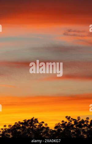 A scenic cloudy sunset sky with shades of orange Stock Photo - Alamy