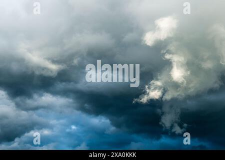 The grayish clouds floating in the sky Stock Photo