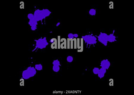 The blue paint splashes on a black backdrop Stock Photo