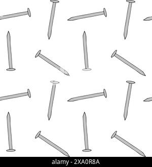 Vector seamless pattern of hand drawn doodle sketch colored nail pin isolated on white background Stock Vector