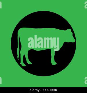 Vintage Cow Side. Silhouette Style. Vector. Eid Al-adha. Islam Vector 