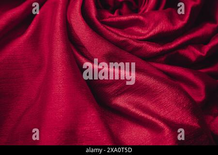 A red silk fabric background Stock Photo