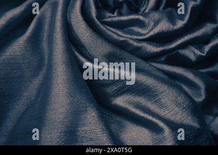 A blue silk fabric background Stock Photo