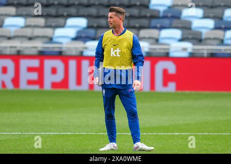 Minneapolis, Minnesota, USA. 3rd June, 2024. South Korea's women national soccer team coach COLIN BELL during an open practice ahead of the United States vs South Korea women's international friendly match at Allianz Field in St. Paul. (Credit Image: © Steven Garcia/ZUMA Press Wire) EDITORIAL USAGE ONLY! Not for Commercial USAGE! Stock Photo