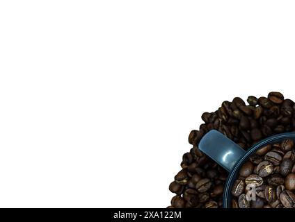 The coffee beans displayed on a plain white background. Stock Photo