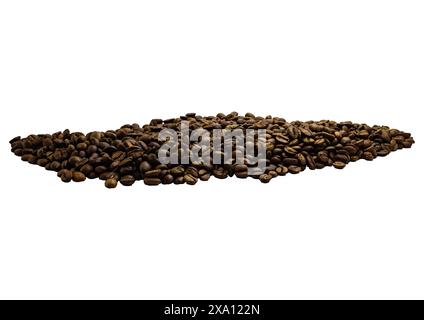 The coffee beans displayed on a plain white background. Stock Photo