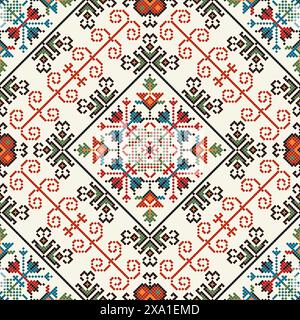 Traditional Bulgarian embroidery vector pattern Stock Vector