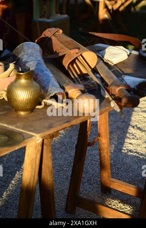 The historical reenactment festival of Roman Empire at Fano dei Cesari Stock Photo