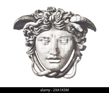 Ancient Greece, the Gorgon Medusa, from a vase, 6th century BC. In ...