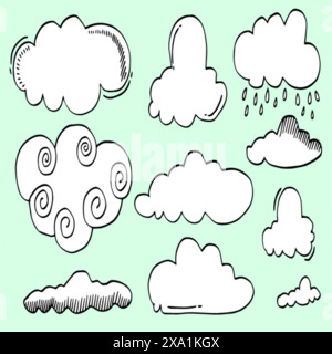 Set of vector clouds. Design elements. Stock Vector