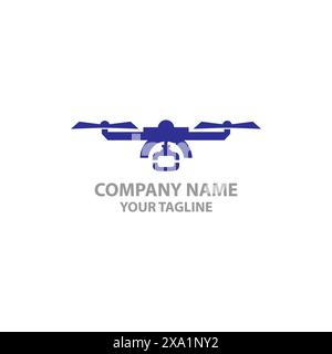 Drone logo, Farm Drone logo design template elements. Vector illustration. New Modern logo.EPS 10 Stock Vector