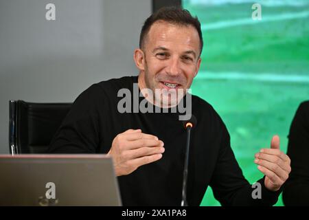 Florence, Italy. 03rd June, 2024. Italian former player Alessandro Del Piero during Press conference, UEFA European Football Championship in Florence, Italy, June 03 2024 Credit: Independent Photo Agency/Alamy Live News Stock Photo