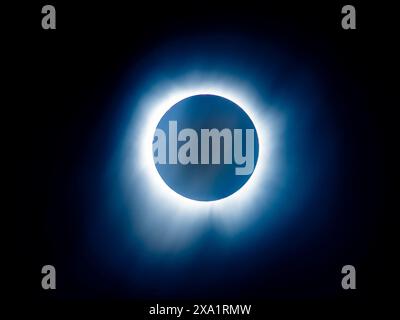 Total solar eclipse over Gatesville, Texas. Stock Photo