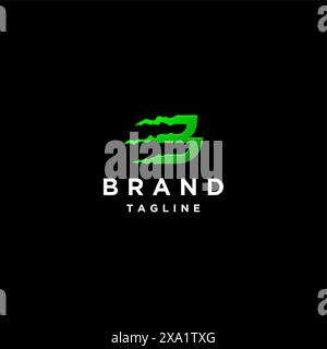 Logo Template Green Letter B For Beast With Wild Claw Motifs Suitable For Communities, Shops, Companies Engaged In The Field Of Sports. Stock Vector