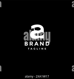 Letter a With Footsteps Silhouette Logo Design. Creative template logo footprints in lowercase a which can be entered in the word walk Stock Vector