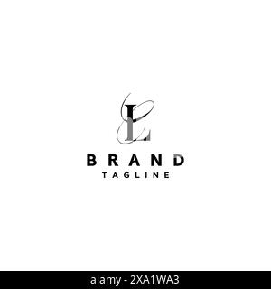 Classy Initial Letter EL Logo Design. Minimalist Design Letter L With Script Letter E That Surrounds It Towards The Top. Stock Vector
