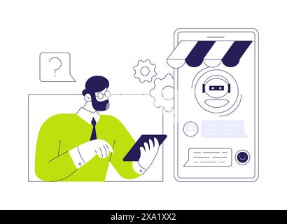 AI-Powered Sales Chatbot Assistance abstract concept vector illustration. Stock Vector