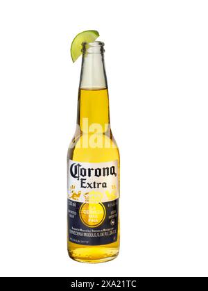 A bottle of Corona beer isolated on a white background Stock Photo