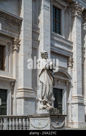 The architecture of the Urbino cathedral in the province of Pesaro and Urbino. Stock Photo