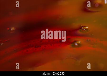 A close-up of crimson liquid with bubbles Stock Photo