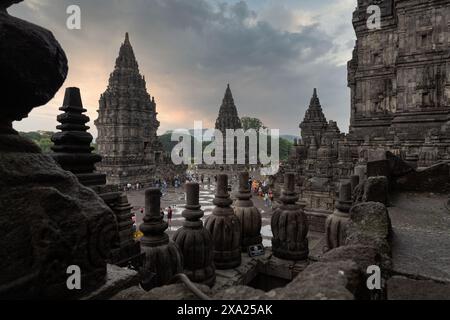 The iconic Prambanan Temple in Indonesia Stock Photo