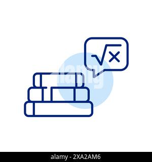Books and maths symbol. School and university learning materials. Pixel perfect, editable stroke icon Stock Vector