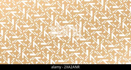 seamless pattern with geometrical shapes golden colors isolated white backgrounds for abstract illustration wallpaper concept, fabric, textile, book Stock Vector