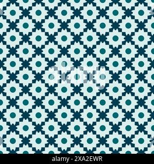 Floor or wall ceramic tile design, seamless pattern. Vector illustration. Patchwork background, geometric texture Stock Vector