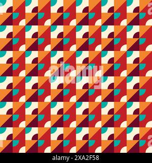 Flat mosaic pattern design, geometric simple background Stock Vector
