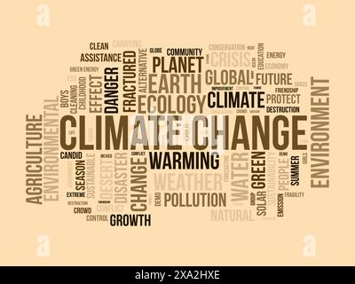 Climate change word cloud template. Nature concept vector tagcloud background. Stock Vector