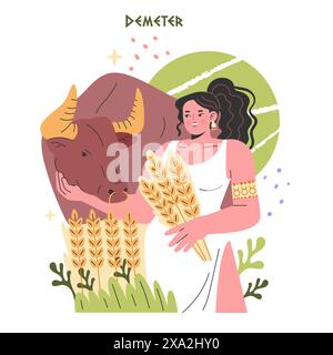Demeter ancient greek goddess of grain agriculture and harvest Stock ...