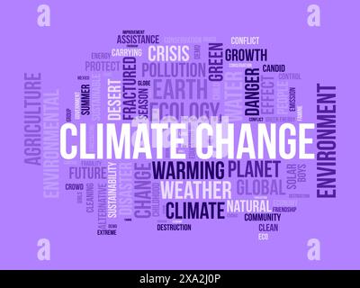 Climate change word cloud template. Nature concept vector tagcloud background. Stock Vector