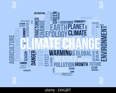 Climate change word cloud template. Nature concept vector tagcloud background. Stock Vector