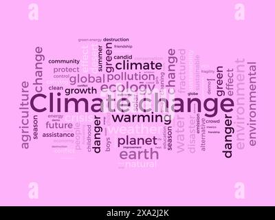 Climate change word cloud template. Nature concept vector tagcloud background. Stock Vector