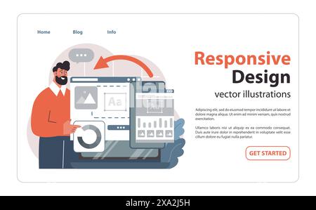 Flat design responsive user Dashboard UI mobile application Stock ...