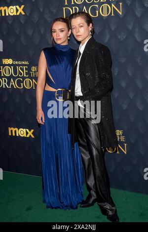 New York, United States. 03rd June, 2024. NEW YORK, NEW YORK - JUNE 03: (L-R) Olivia Cooke and Emma D'Arcy attend HBO's 'House Of The Dragon' Season 2 Premiere at Hammerstein Ballroom on June 03, 2024 in New York City. Credit: Ron Adar/Alamy Live News Credit: Ron Adar/Alamy Live News Stock Photo