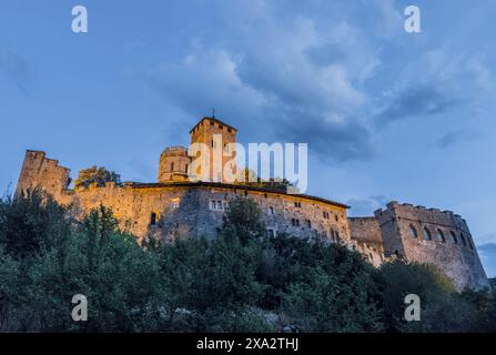 Evening atmosphere, Chateau de Valere, Sion, Switzerland Stock Photo