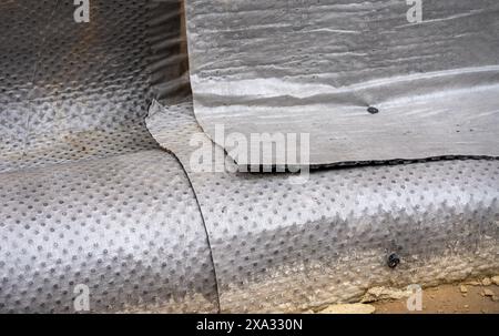House base is newly insulated from moisture Stock Photo