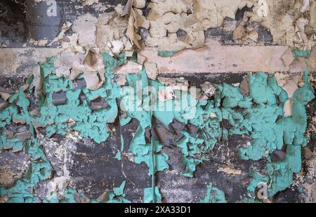 old wall with peeling paint Stock Photo