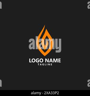 initial letter G flame logo design vector Stock Vector